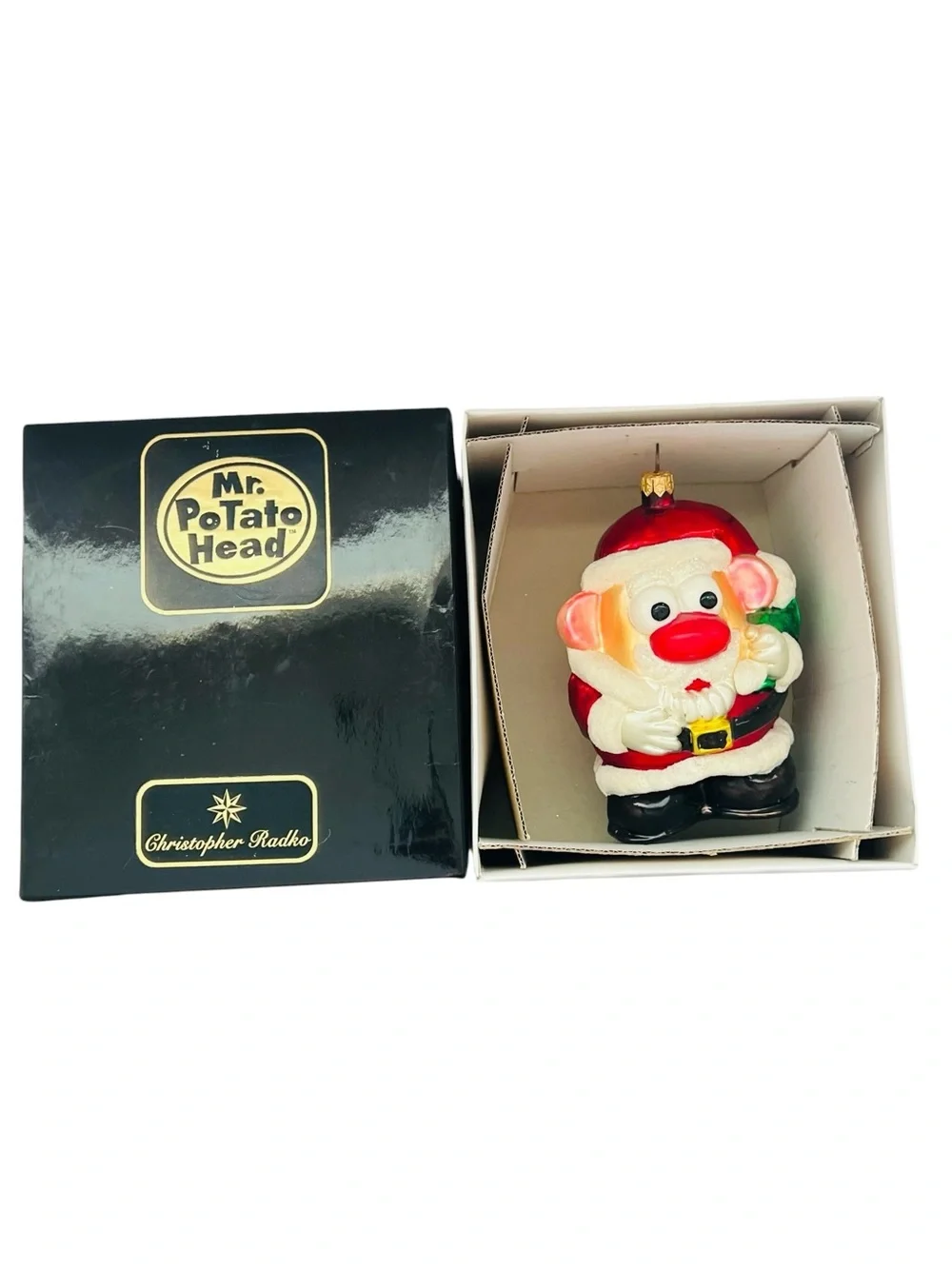Vintage Christopher Radko Christmas Mr Potato Head Santa Ornament